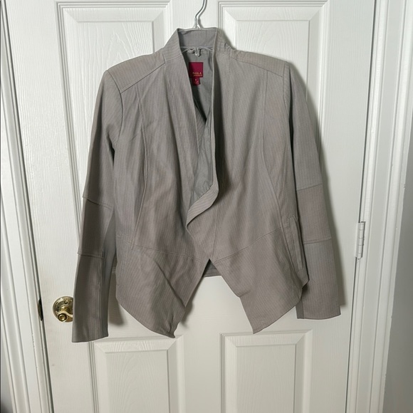 G.I.L.I. Gray leather Blazer Asymmetrical size 4 - Picture 1 of 5